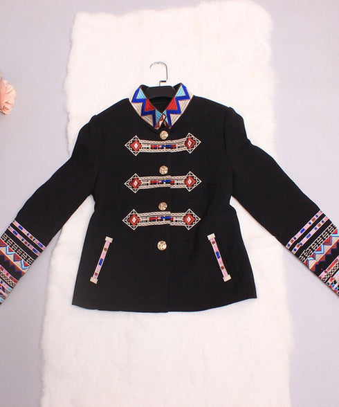 Ethnic Embroidered Military Jacket